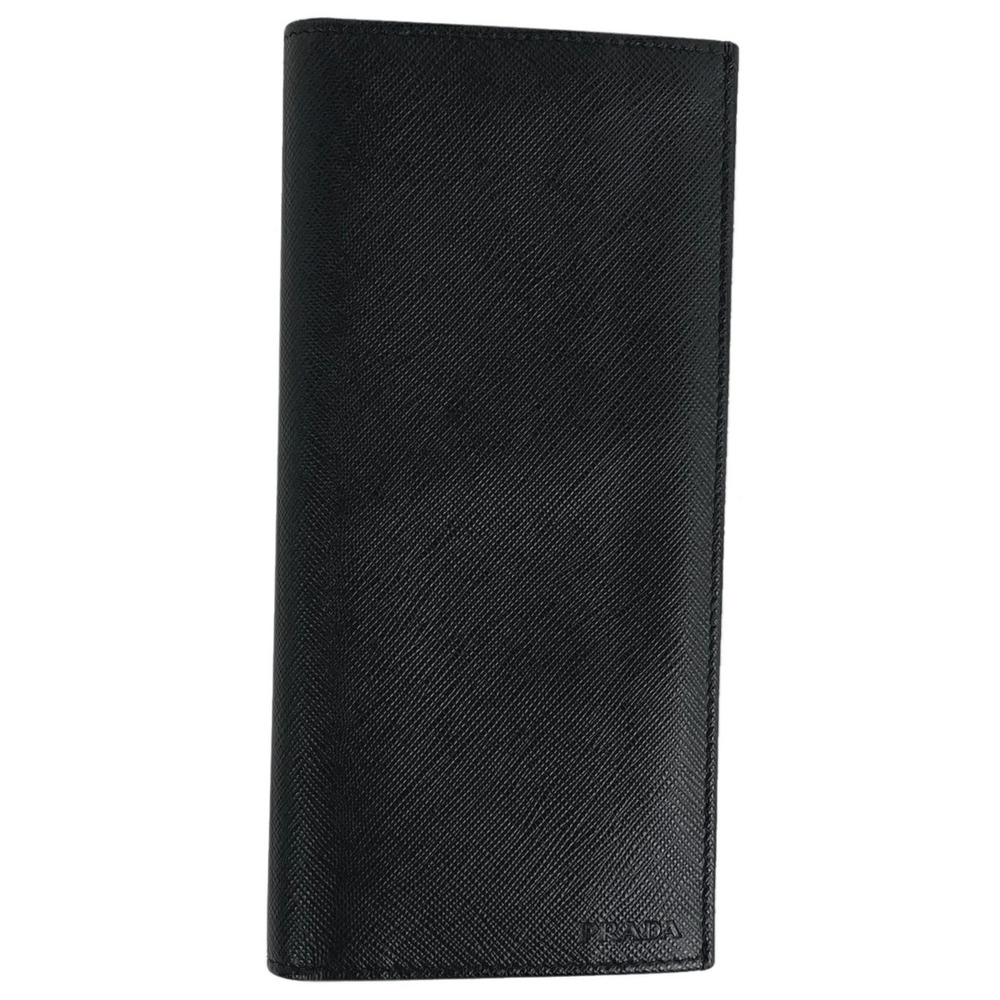 Prada Bi fold Long Wallet Billfold Wallet Saffiano Leather Nero Black